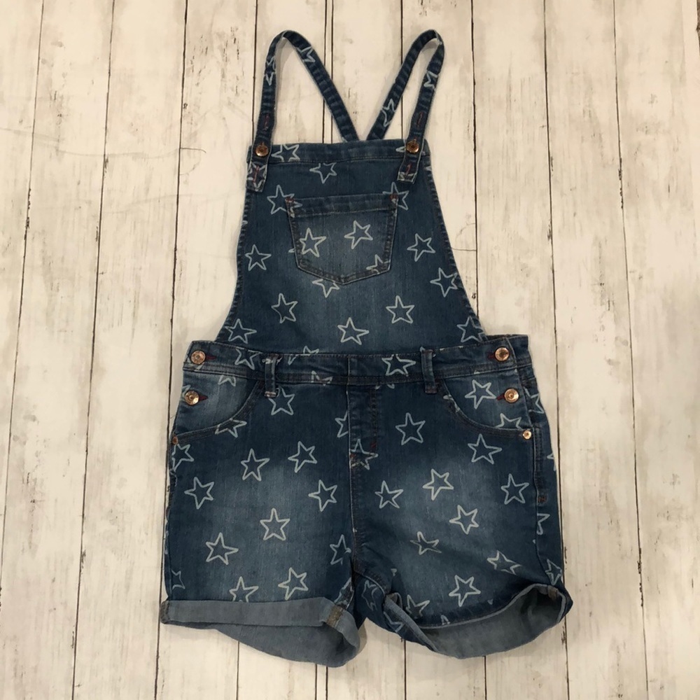 Denim overalls with stars